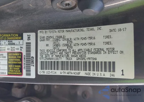 2017 Toyota Tacoma Sr5 V6 from USA, damaged, VIN 5TFCZ5AN6HX118177